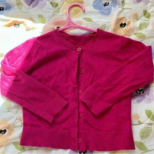 Primary Girls Bright Fuchsia Button Cardigan
